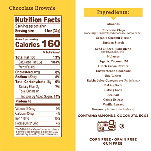 Simple Mills, Soft Baked Almond Flour Bars Chocolate Brownie, 5.99 Oz (Case of 6) thumbnail