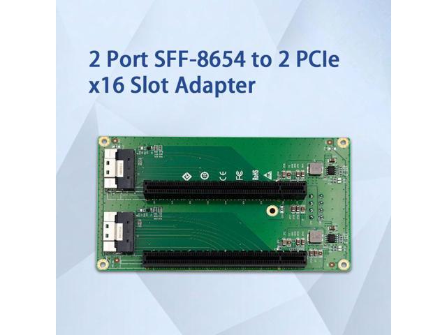 Linkreal 2 Port SFF-8654 to 2 PCIe X16 Slot Adapter