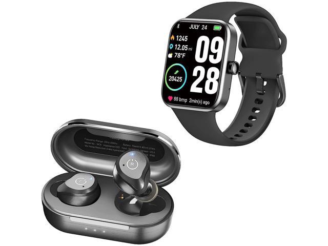 Zell ZE-EH-2312 Nc9 2022 Version Hybrid Active Noise Cancelling Wireless Earbud & S2 44Mm 2023 Smart Watch Alexa Built-in Fitness