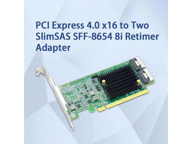 Linkreal PCIe 4.0 X16 to Two SlimSAS SFF-8654 8i Retimer Adapter-LRNV9F24