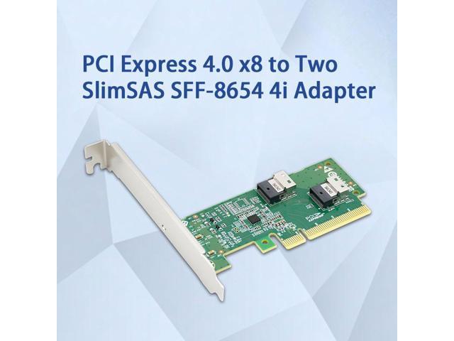 Linkreal PCI Express 4.0 X8 to Two SlimSAS SFF-8654 4i Adapter