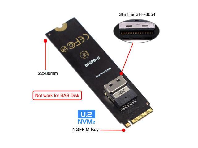 NGFF SFF-8654 Slimline SAS PCIe SSD to NGFF M-Key NVME to U.2 U2 Kit SFF-8639 to Adapter