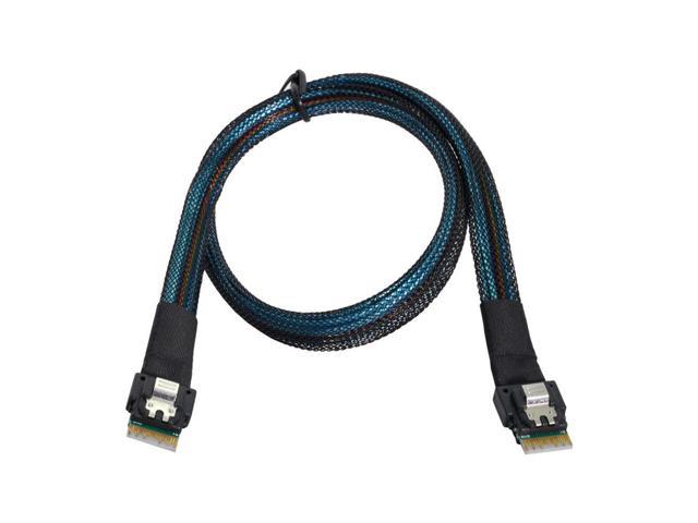 PCI-E Slimline SAS 4.0 SFF-8654 4i 38pin Host to SFF-8654 Slim SAS Target Cable 50cm