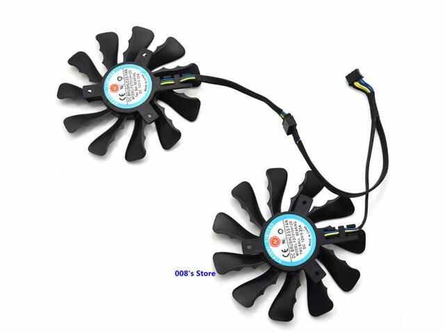 GPU VGA Cooler Fan for R9 270/280/285/290/7950/7970X FD7010H12D Graphics Card DC12V 0.35A 85mm 4 Pins (One Pair)