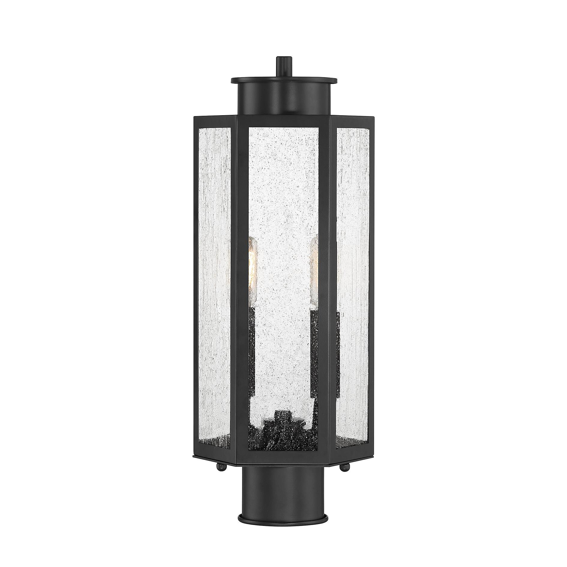 Savoy House Lighting One Hawthorne 17 Inch Tall 2 Light Outdoor Post Lamp Hawthorne - L5-5104-BK - Transitional