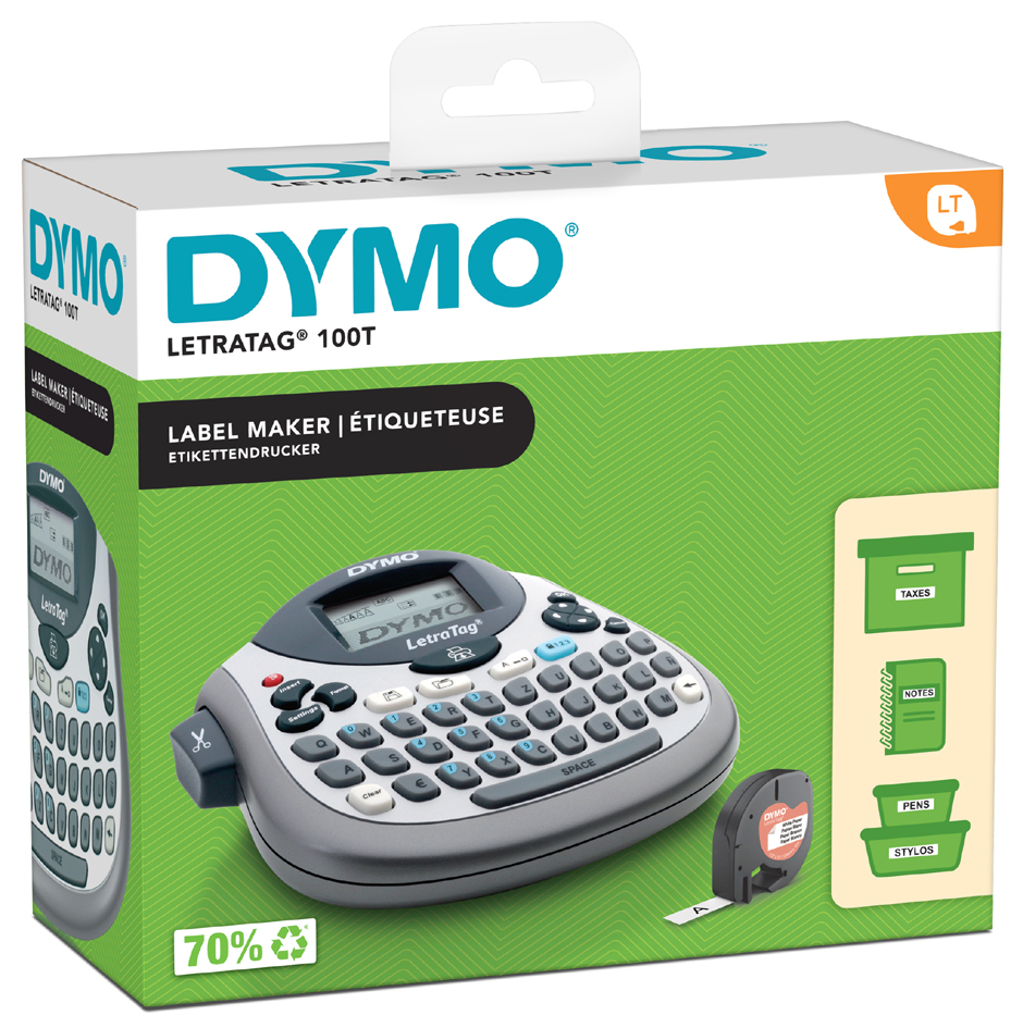 DYMO 2174591 LetraTag Label Printer LT-100T Gray 12 Mm Tape Scroll
