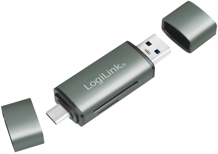LogiLink USB 3.0 Cardreader. USB-a / USB-C. SD/ MicroSD. Aluminum