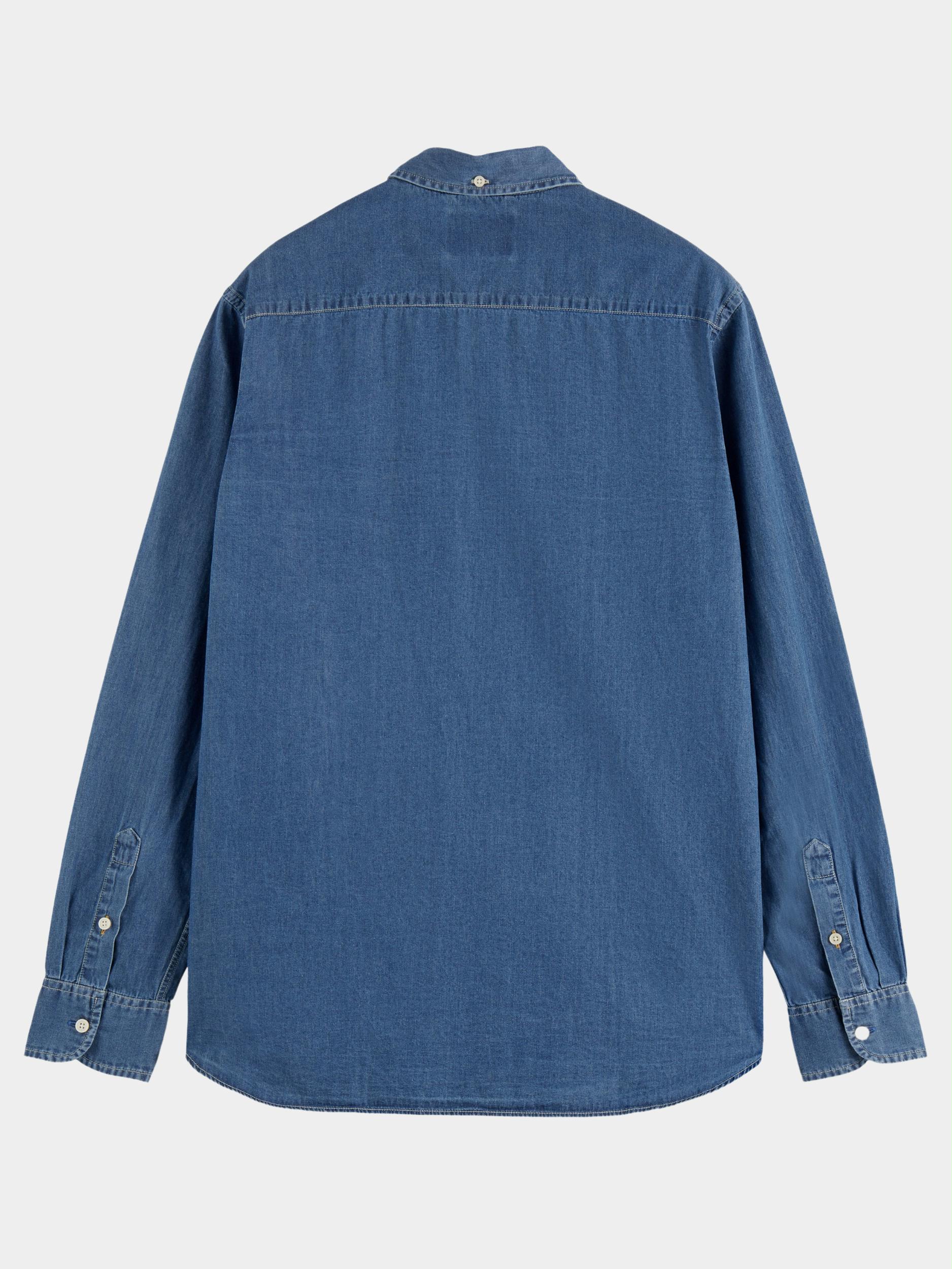 Scotch & Soda Casual Hemd Lange Mouw Blauw Regular-Fit Lightweight Detail 172652/0134 thumbnail