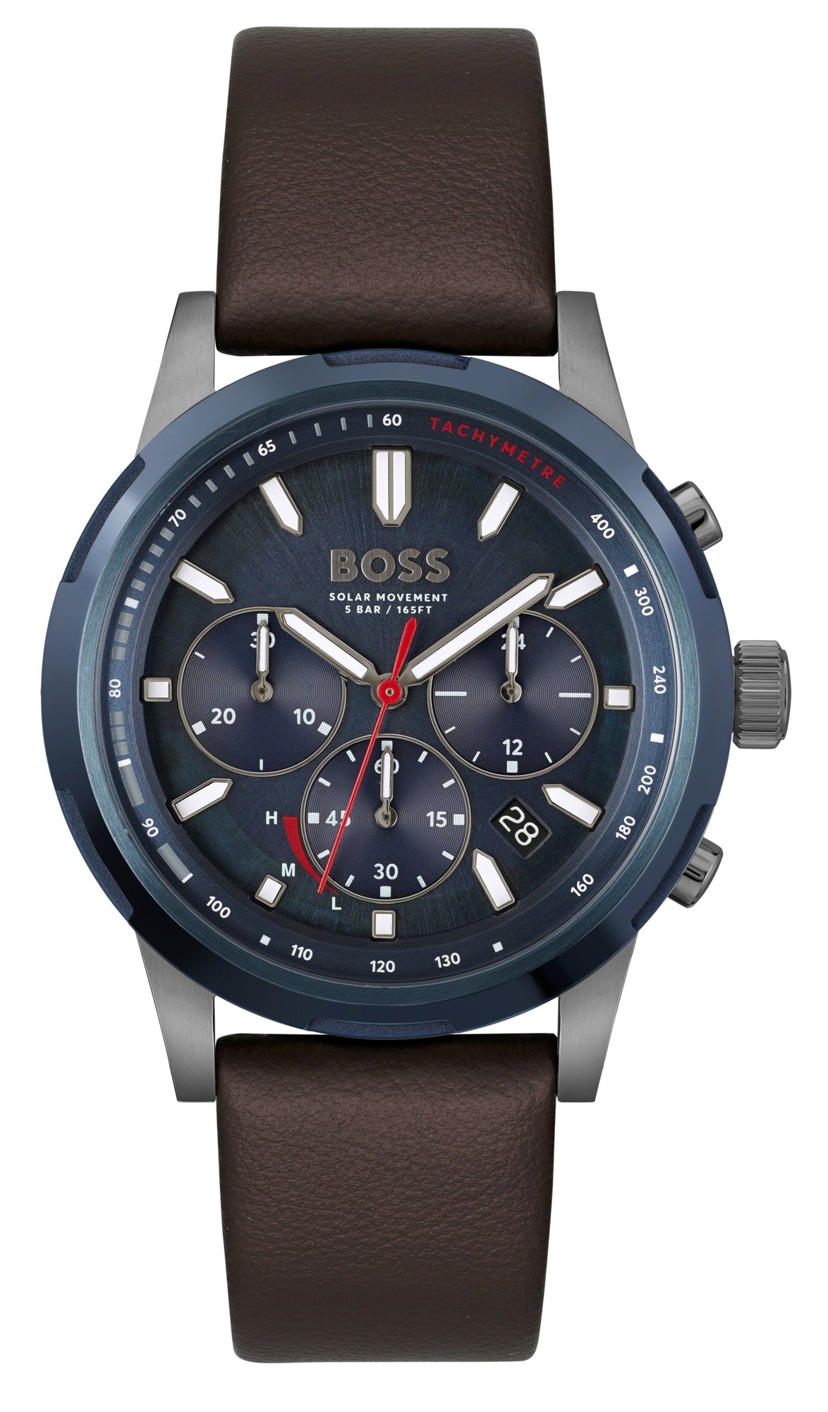 Boss Men's Solgrade Solar Powered Chronograph 44mm Analogue Quartz Watch - Brown