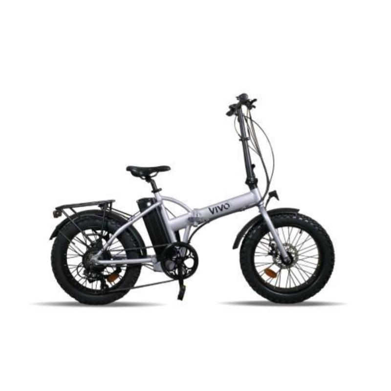 Vivo Bike Fat Bike K1 Bicicletta Elettrica Pieghevole 250w Ruote Da 20 Velocita` 25km/h Autonomia 30 Km Silver