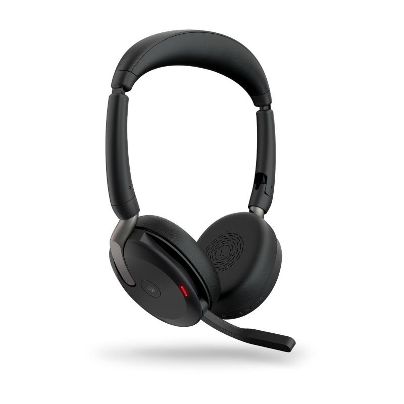 Jabra Evolve2 65 Flex MS Stereo Bluetooth Headset, Link380a USB-a Dongle, Foldable Design, 2Yr Warranty, 20 Hours Battery Life, ANC 30m Wireless Range