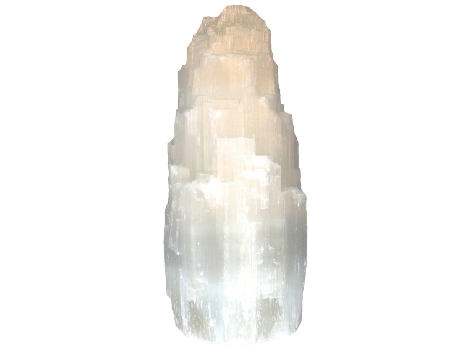 Selenit Kristall-Lampe Weiß Ca. 25 Cm