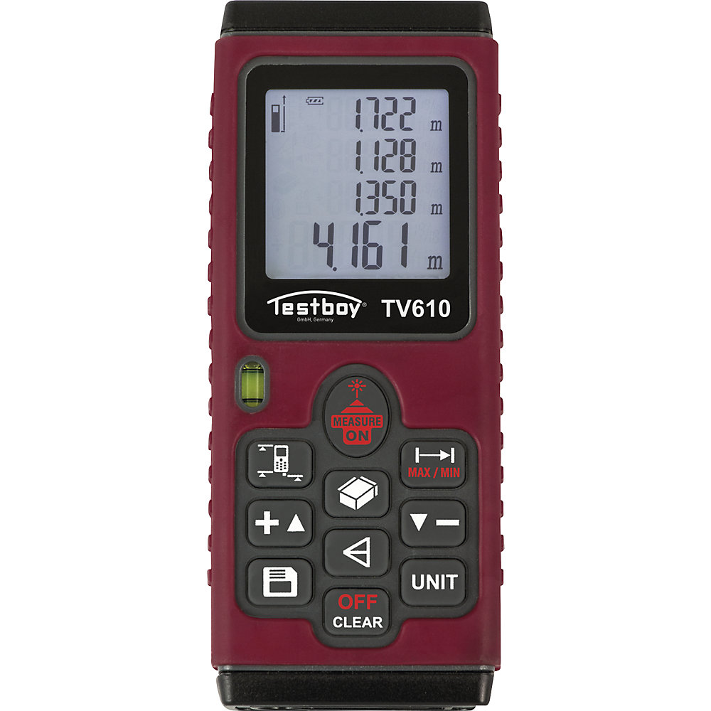 Laserafstandsmeter, H X B X D = 27 X 124 X 49 Mm, Achtergrondverlichting