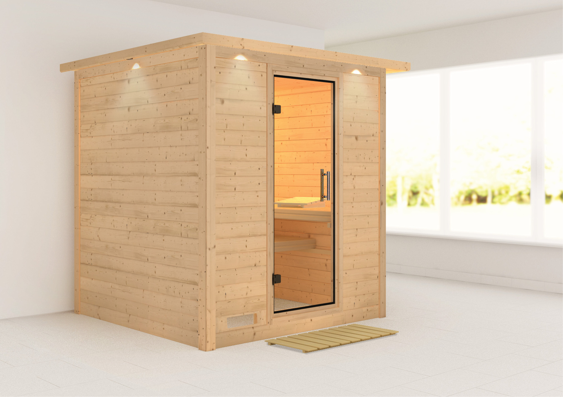 Sauna Sindi 193x184x208cm, Fronteinstieg
