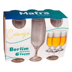 Conjunto De Taças Para Cerveja Berlim Mafra 300ml, Vidro, 6 Peças - 9598