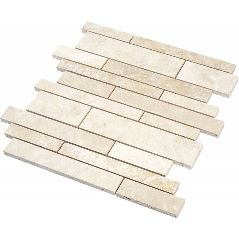Mosaïque Travertin - Beige Vieilli - Barrettes - Beige