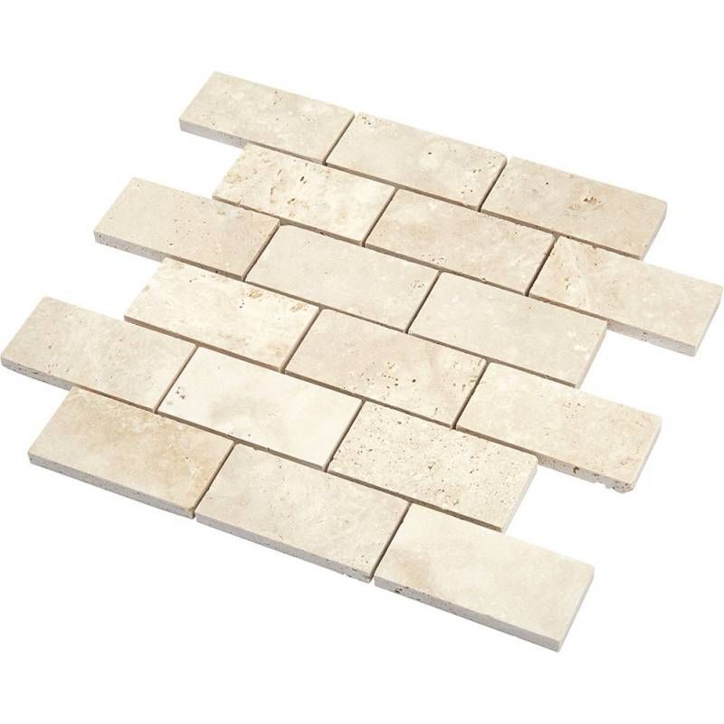 Mosaïque Travertin - Beige Adouci - Barrettes - Beige