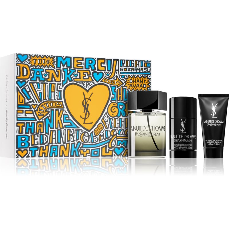 LA NUIT DE L HOMME YVES SAINT LAURENT by Yves Saint Laurent 3 PIECE GIFT SET - Men Woody Spray Eau De Toilette