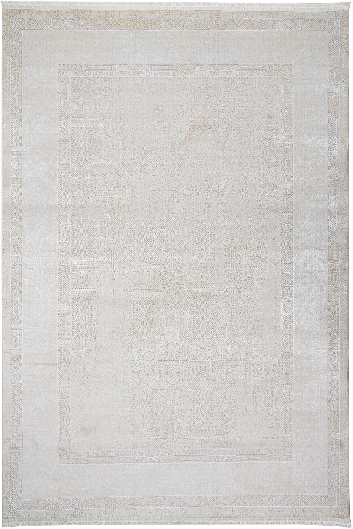 RESITAL the Voice of Carpet Teppich »Inuit 7540«, Rechteckig, Kurzflor, Uni Farben, Mit Bordüre & Fransen