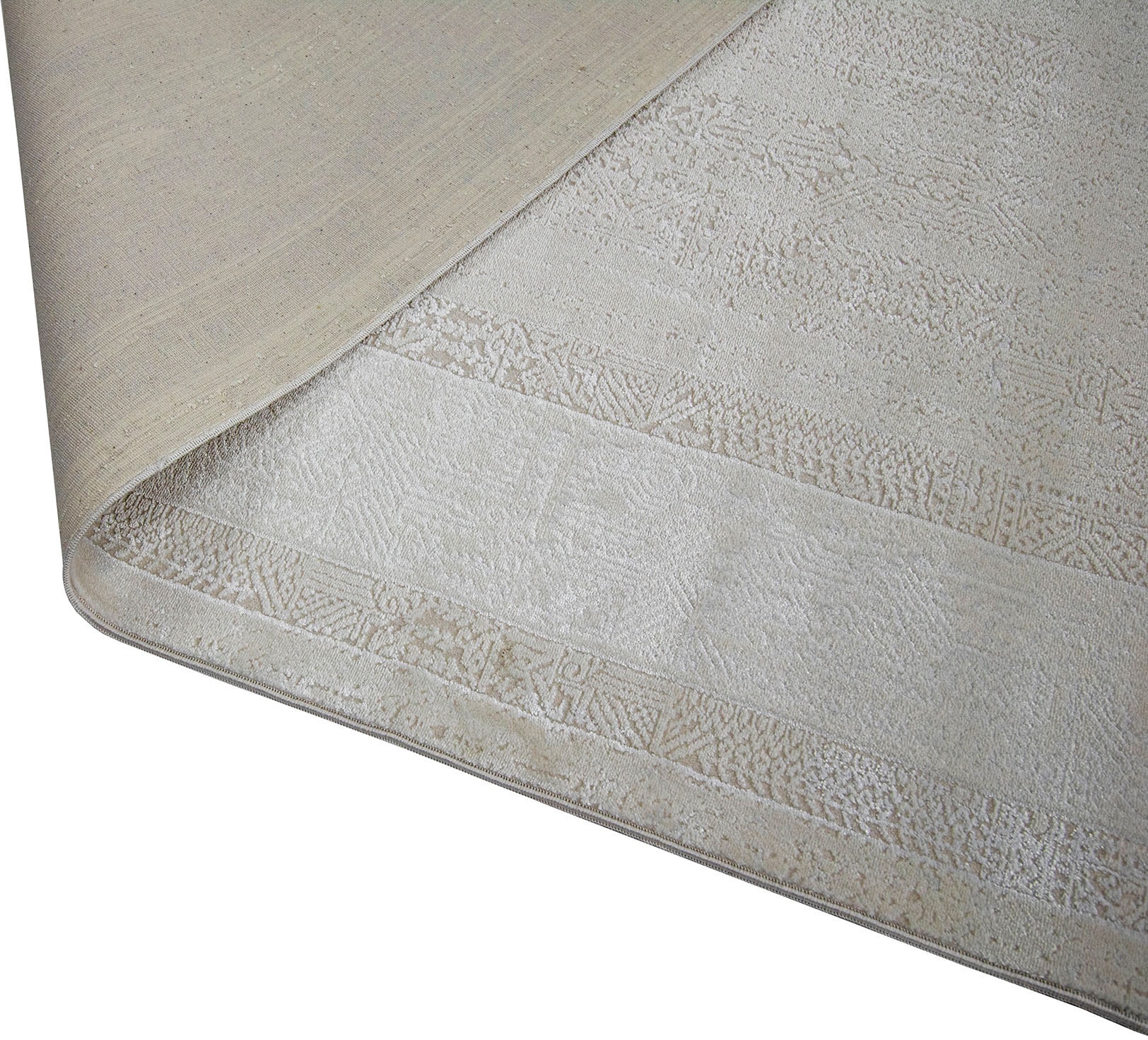 RESITAL the Voice of Carpet Teppich »Inuit 7540«, Rechteckig, Kurzflor, Uni Farben, Mit Bordüre & Fransen thumbnail