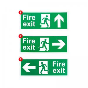 Fire Exit Signage Pack, Self Adhesive Vinyl, Small 15069