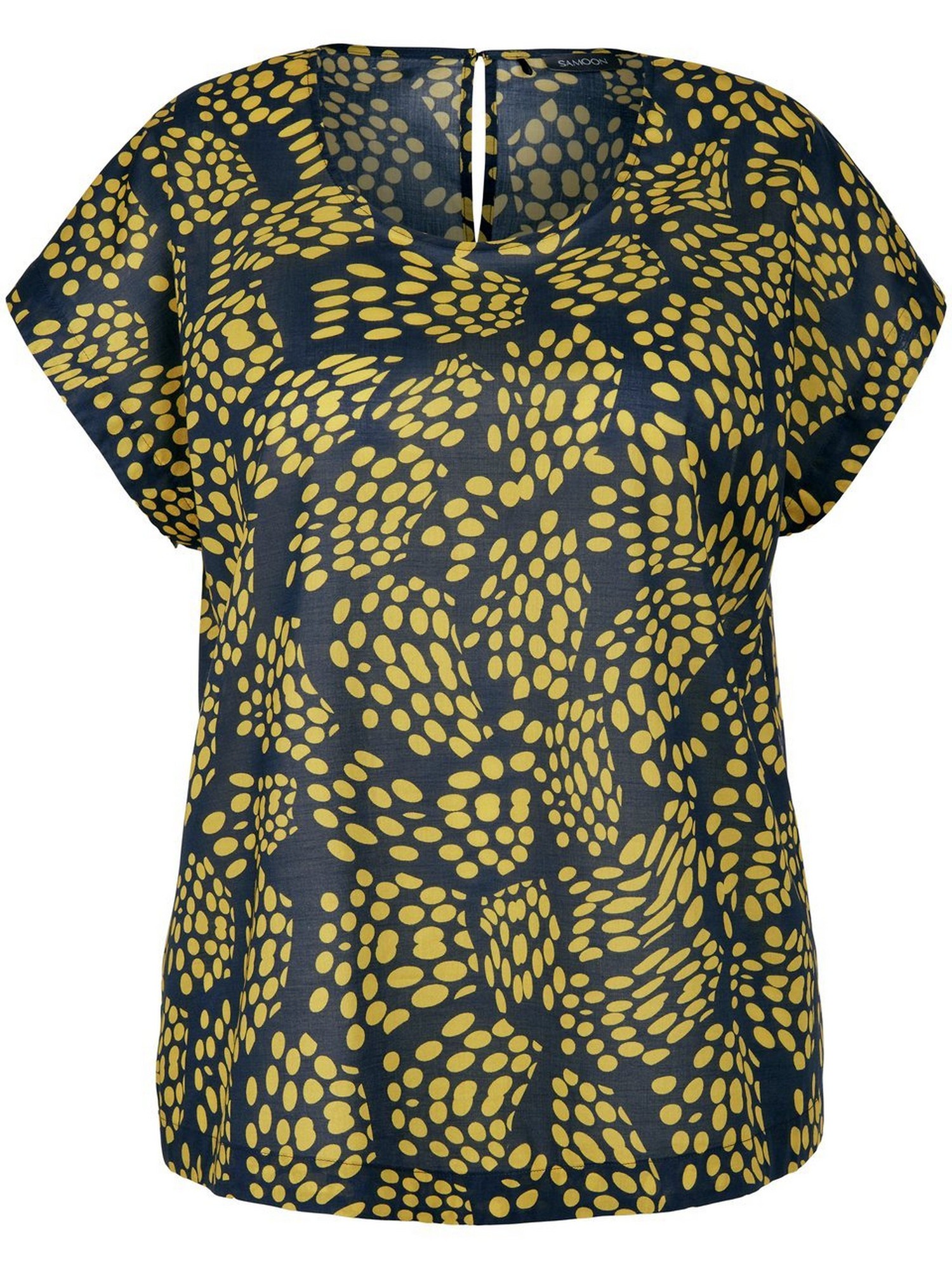 La Blouse 100% Coton  Samoon Bleu Taille 44