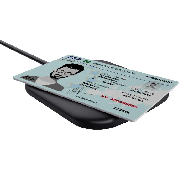 Trust Ceto Contactless Smart Card Reader NFC Enabled USB Smartcard Reader ISO 14443 Type a Type B Mifare 1k&4k Cards ICAO 9303 Compatible Made Wi
