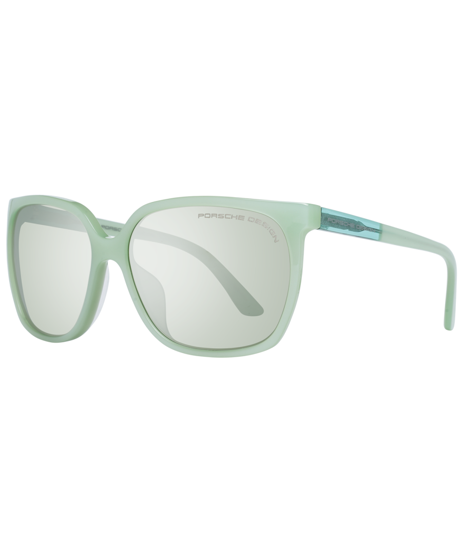 Green Women's Sunglasses Square Mirrored
