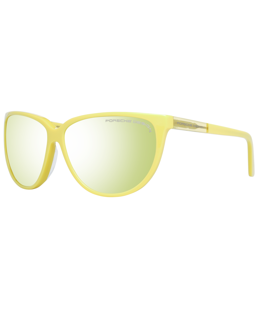 Porsche Design, Sunglasses, Female, Yellow, ONE SIZE, Yellow Butterfly Mirrored Sunglasses Women