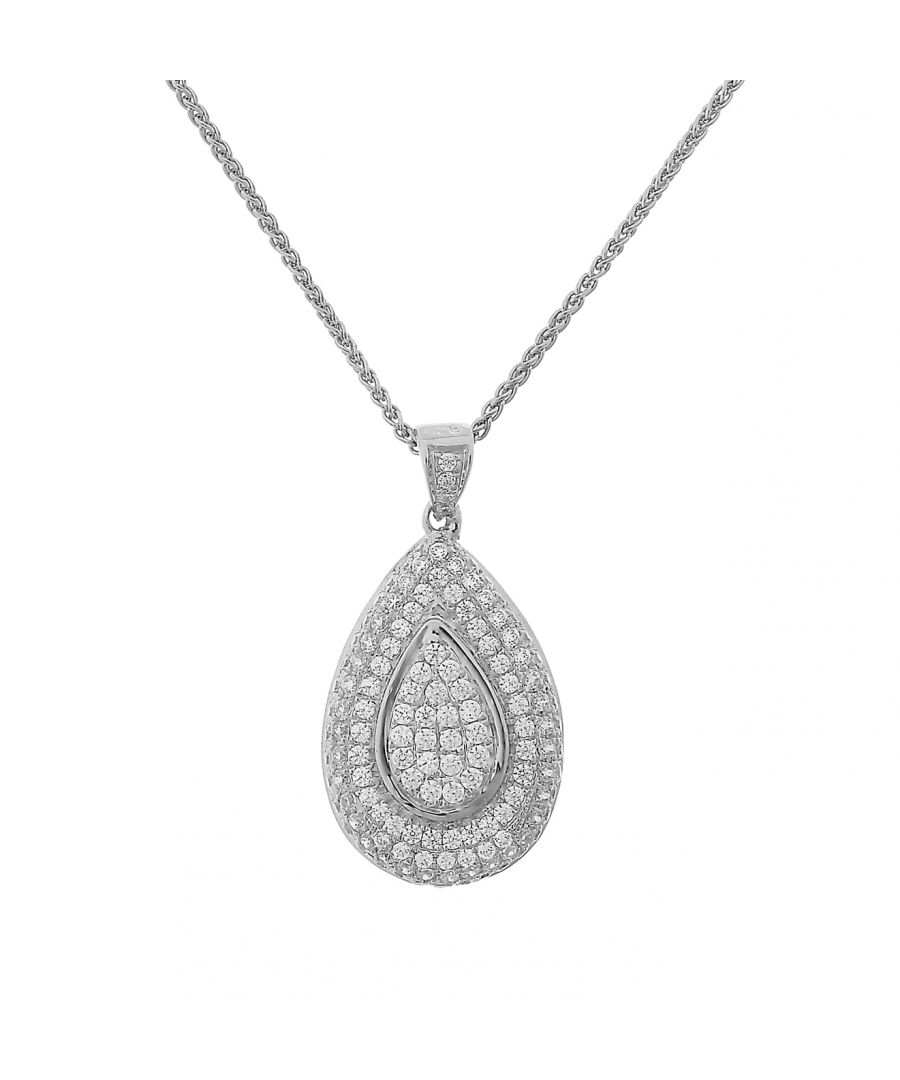 Orphelia Womens 925 Sterling Silver Set: Chain-Pendant + Earrings - SET-5796 - One Size thumbnail