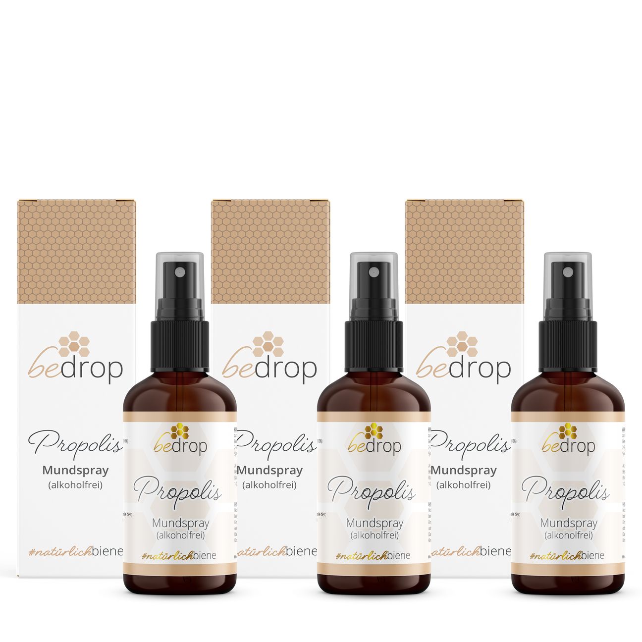 Bedrop Vorteilsset: 3x Propolis Tinktur Mundspray Spray Im 3er Set
