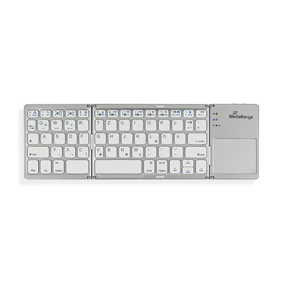 MEDIARANGE Compact Wireless Keyboard with 63 Keys and Touchpad QWERTZ (DE/at/CH) Keyboard Layout Silver