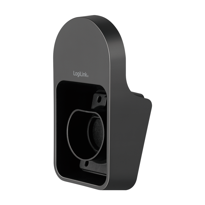 LogiLink Wall Mount with Cable Rest for EV Charging Cable. Plastic. Bl