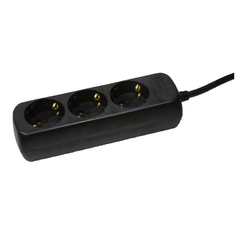 LogiLink LPS205B Power Extension 1.4 M 3 AC Outlet(s) Black