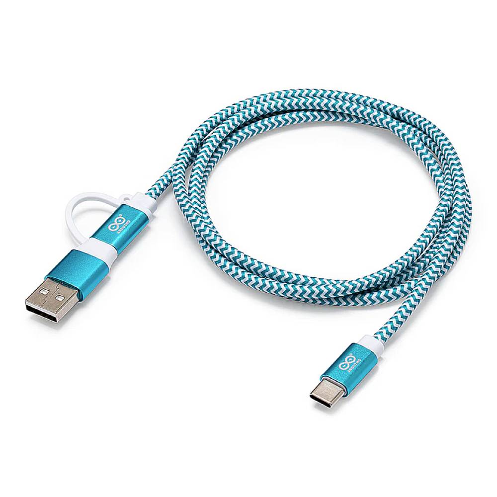 Arduino TPX00094 USB-C Cable 1m White Turquoise 1x USB-C 2x USB-C/