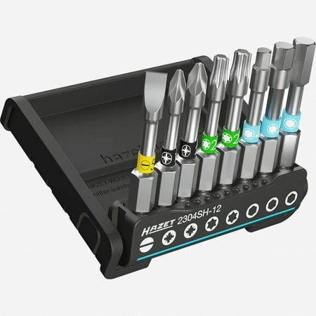 Hazet 2304SH-12 SmartHolder Hex/PZ/Torx/Slotted Bit Set  Long  8 Pieces