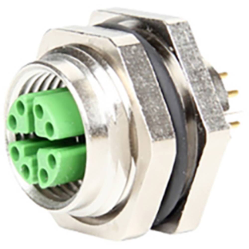 Metz Connect MMT371A3B5 PCB Socket 8-Pin M12 IP67 Railway-Grade