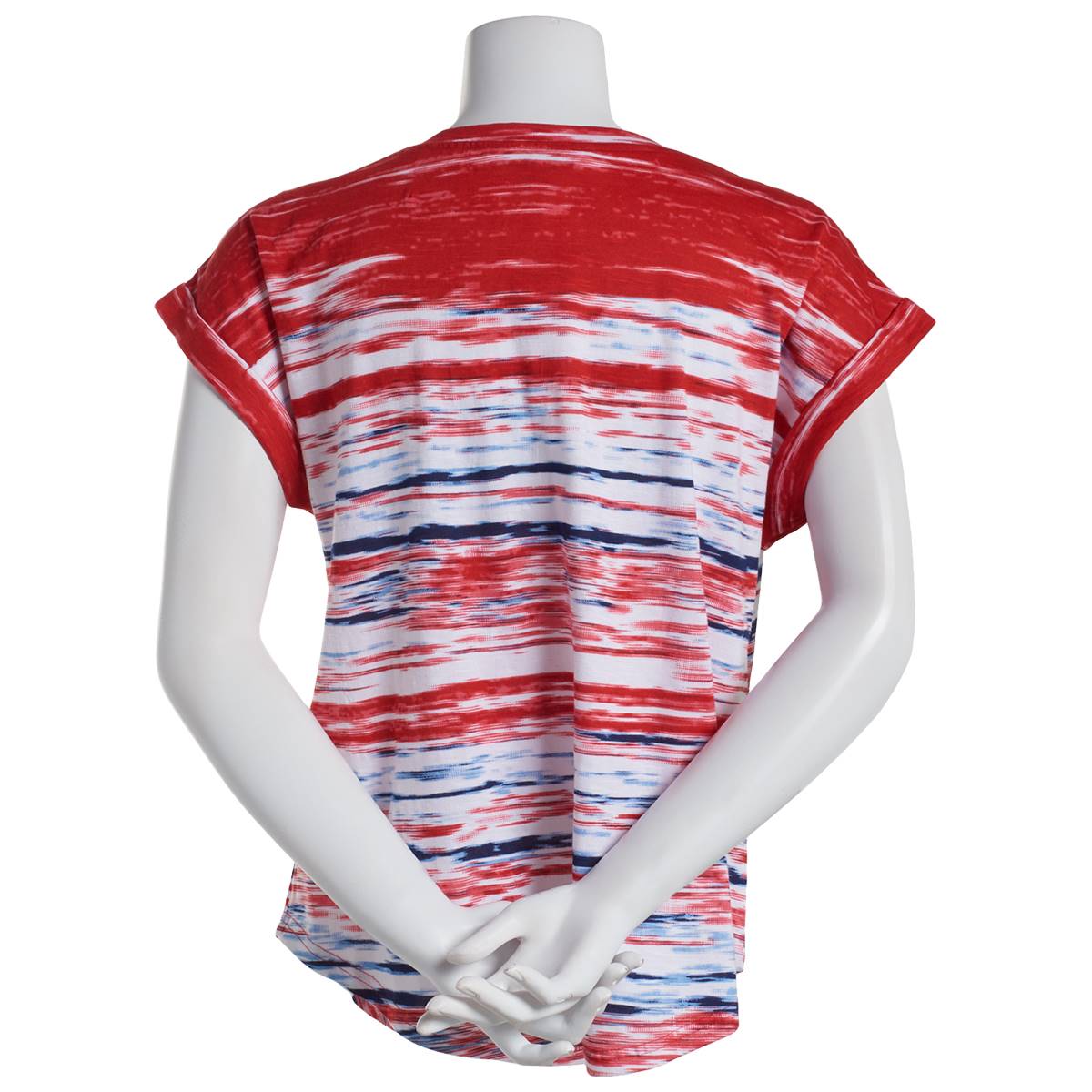 Womens New Direction Short Sleeve Red White Blue W/Stars Top thumbnail