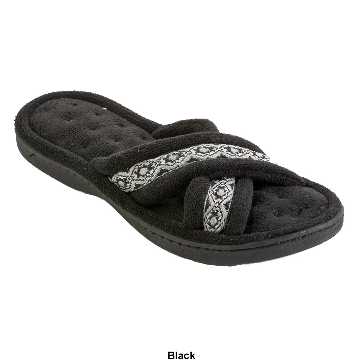 Womens Isotoner Microterry ECO Comfort Bay Band Slide Slippers thumbnail