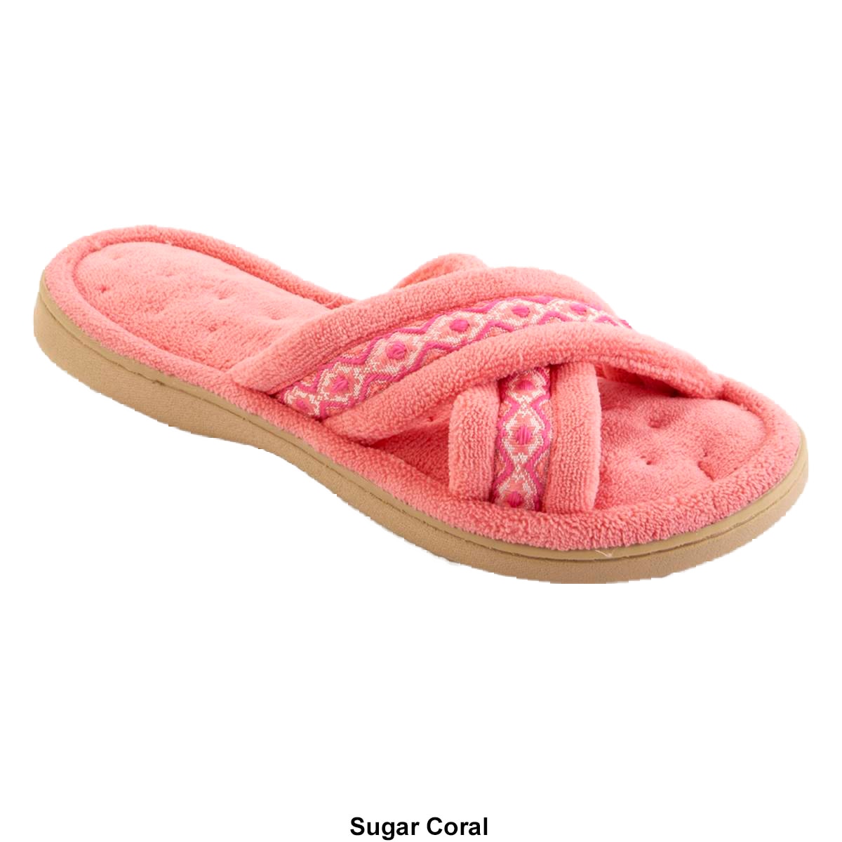 Womens Isotoner Microterry ECO Comfort Bay Band Slide Slippers thumbnail