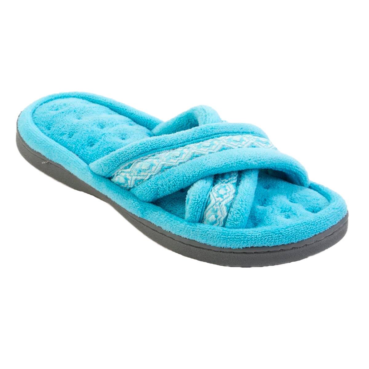 Womens Isotoner Microterry ECO Comfort Bay Band Slide Slippers