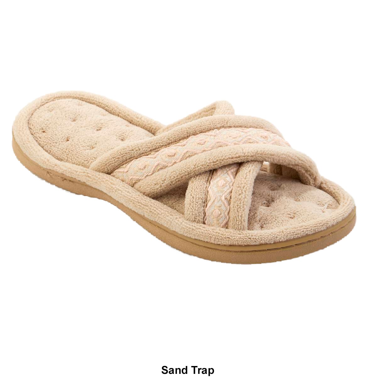 Womens Isotoner Microterry ECO Comfort Bay Band Slide Slippers thumbnail