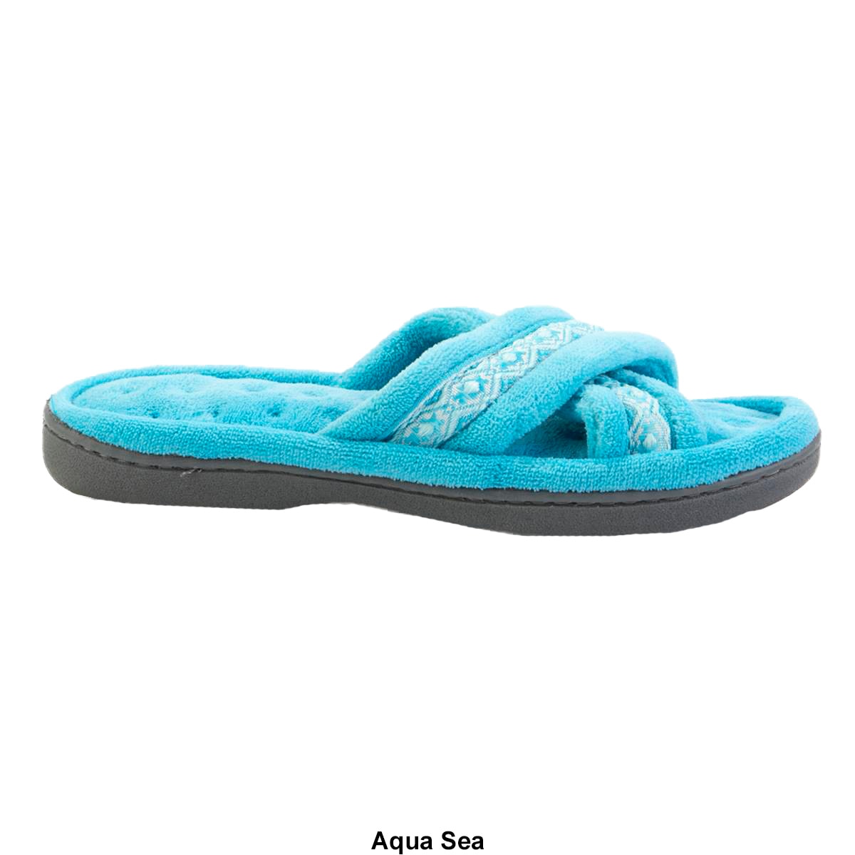 Womens Isotoner Microterry ECO Comfort Bay Band Slide Slippers thumbnail