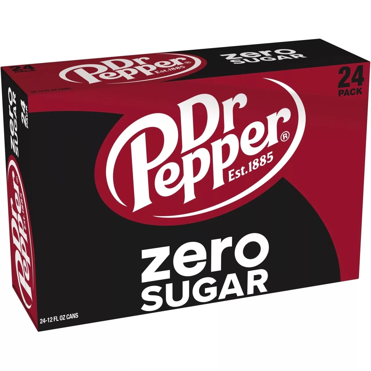 Dr Pepper Zero Sugar Soda Pop  12 Fl Oz  24 Pack Cans thumbnail
