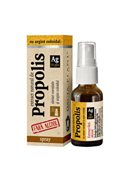 Supliment Alimentar Dacia Plant Spray Propolis Cu Argint Coloidal Fara Alcool, 20 Ml