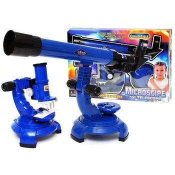 Set 2 in 1 Microscop 1200x Si Telescop 40x, Stiintific De Jucarie, Cu Accesorii Pentru Copii MCT 1136