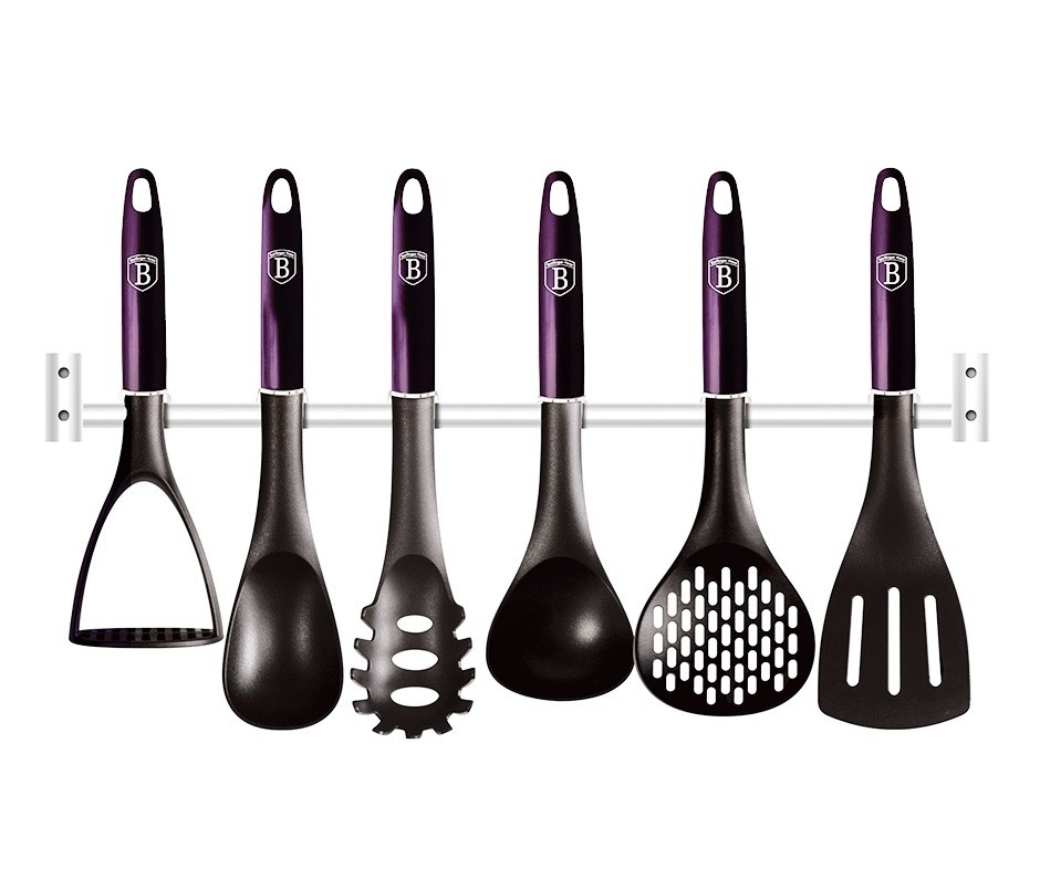 BERLINGERHAUS Kuchyňské Náčiní S Nástěnným Držákem 7 Ks Purple Eclipse Collection BH-6331
