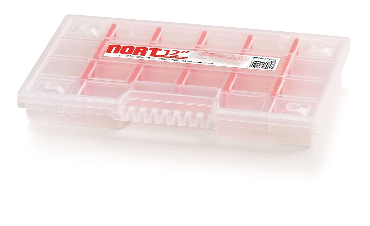 Plastový Organizér 22 Přihrádek (přepážky) NORT 290x195x35 červený