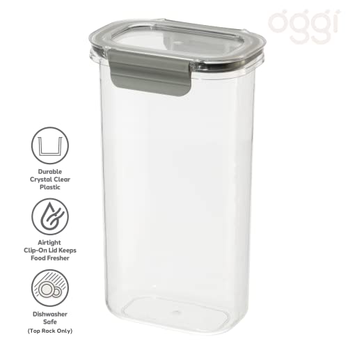 Oggi Clarity 1.6lt Leak-Proof Airtight Food Storage Sealable Container with Lid - Clear / Grey thumbnail