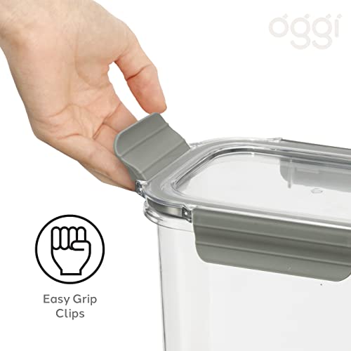 Oggi Clarity 1.6lt Leak-Proof Airtight Food Storage Sealable Container with Lid - Clear / Grey thumbnail